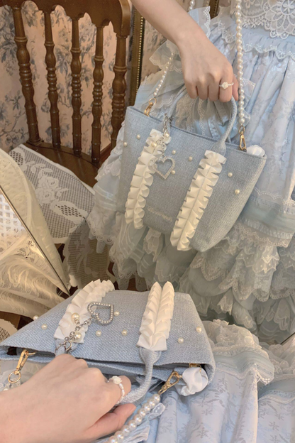 Sweetheart Pearl Ruffle Bag