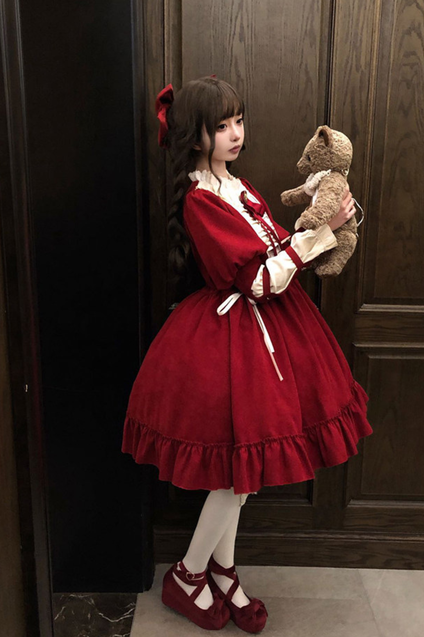 Lace Ruffle Lolita Dress + Bow