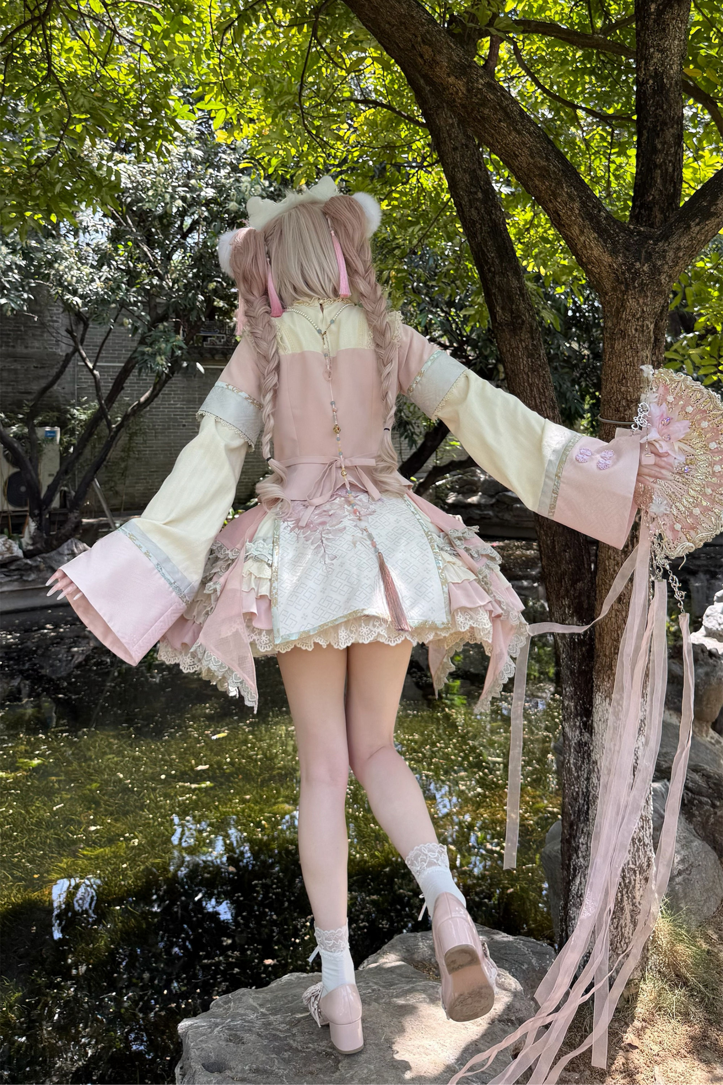 Chinese-style Girl Lolita Tops+skirt+headband+clip