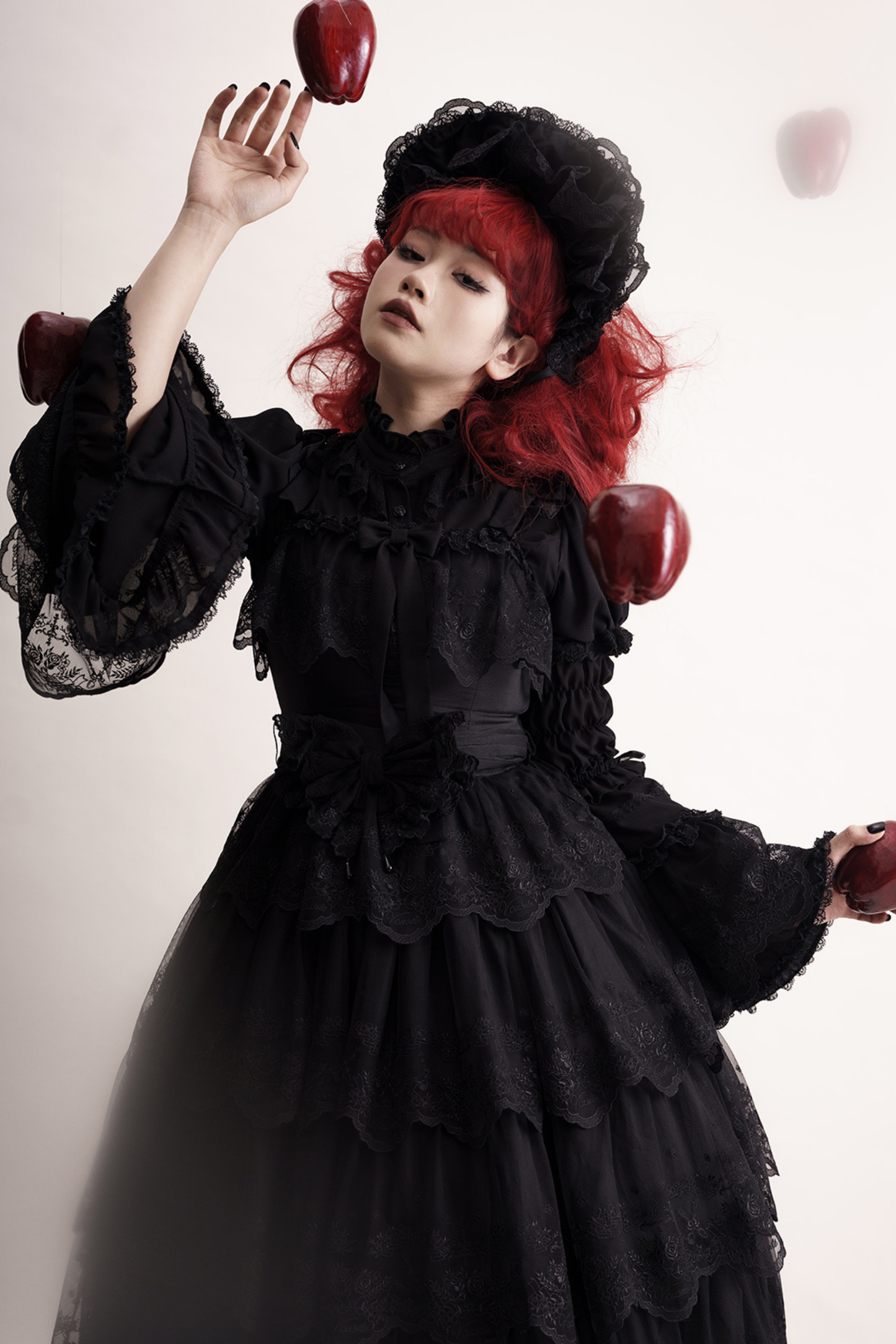 Flower Banquet Princess Sleeve Shirt + Ruffle Lolita Dress