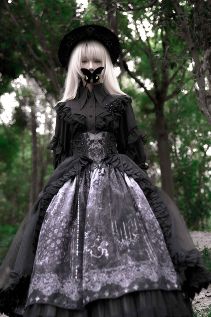 Gothic Lolita Jumper Skirt + Jacket + Skirt + Shirt + Corset + Accessories