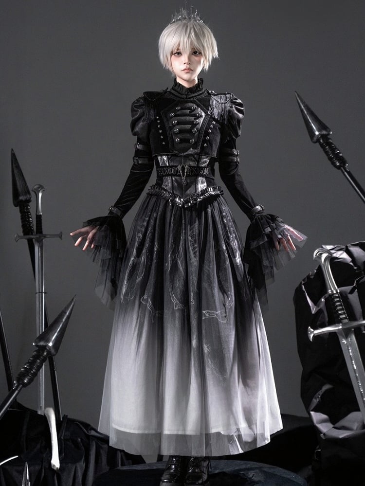 [pre-order Deadline: June 8] Phantom Knight Dark Gothic Military Dress Full Set (jacket + Bustier Top + Skirt)
