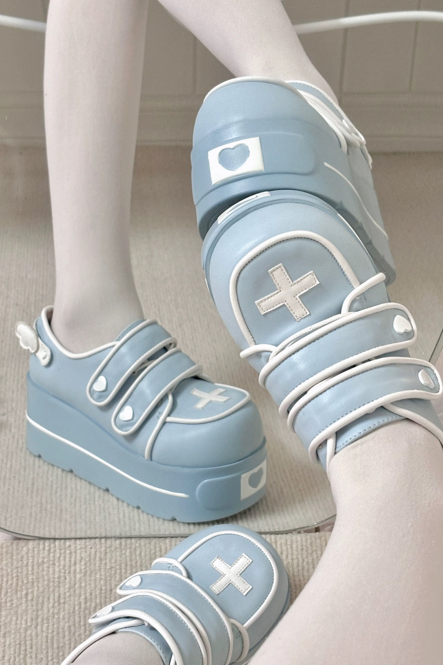 [pre-order] [angel Style] Cross Double Strap Shoes