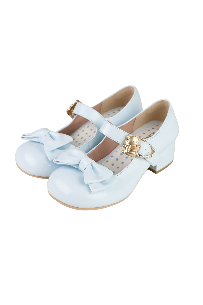 Glossy Color Ribbon Shoes