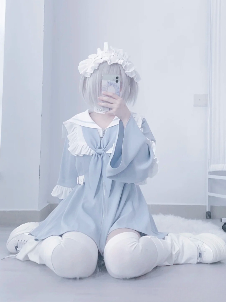 [angel Style] Aqua Medical Dress + Shorts Set