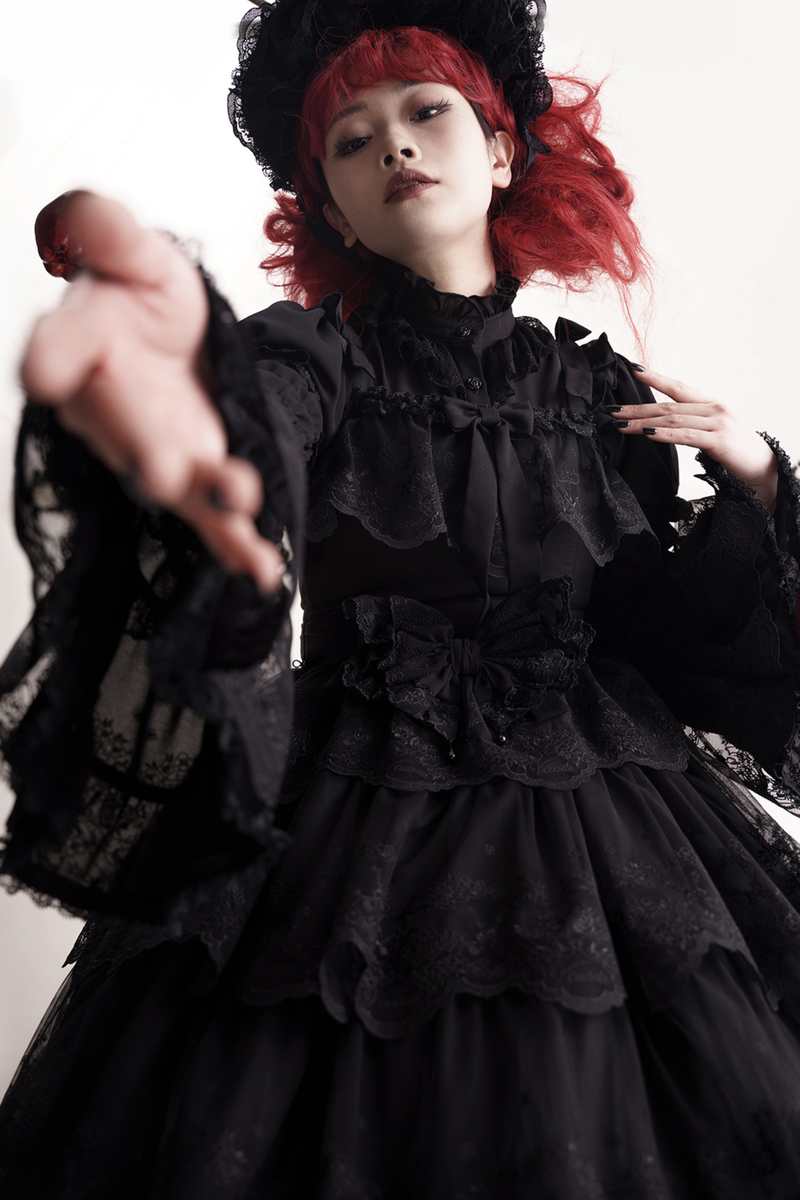 Flower Banquet Princess Sleeve Shirt + Ruffle Lolita Dress