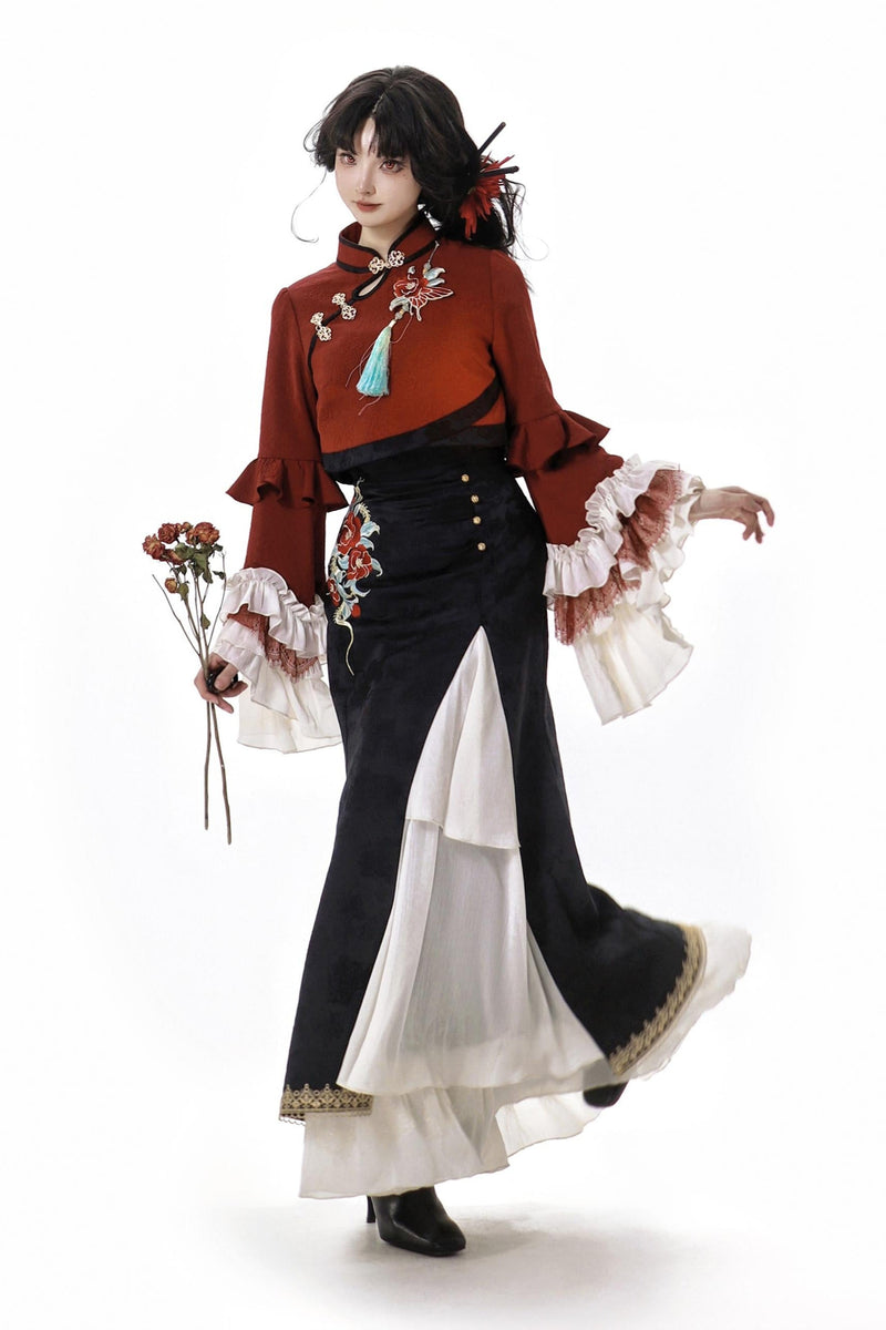 Snake Bone Camelia Nation Chinese-style Top + Dress