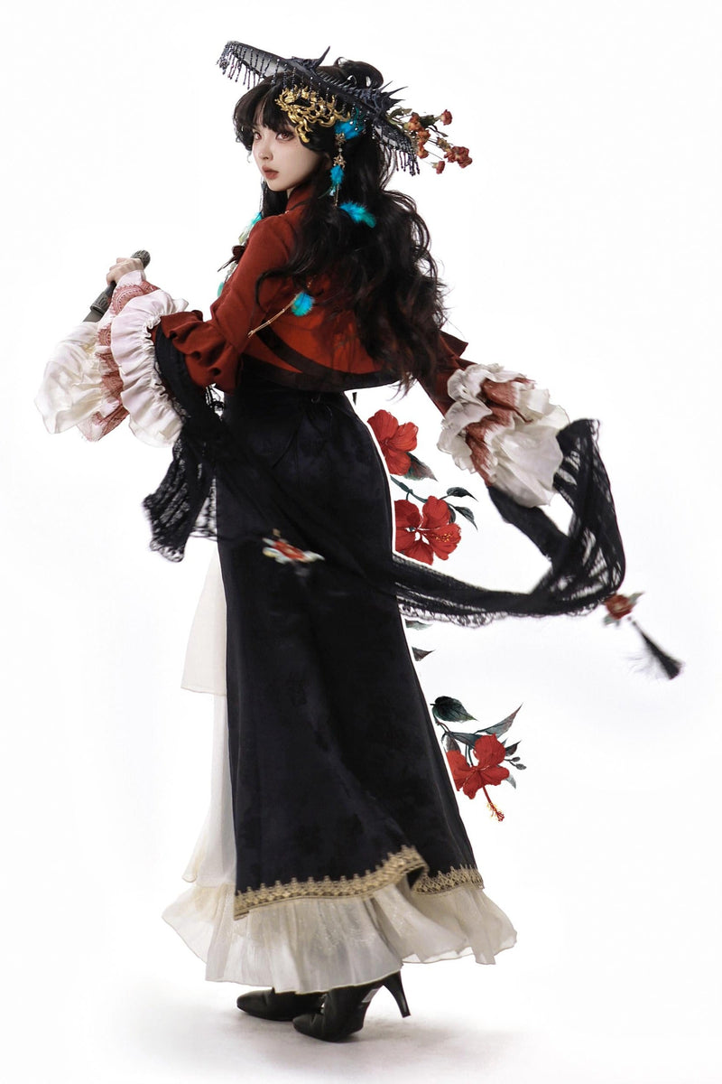 Snake Bone Camelia Nation Chinese-style Top + Dress