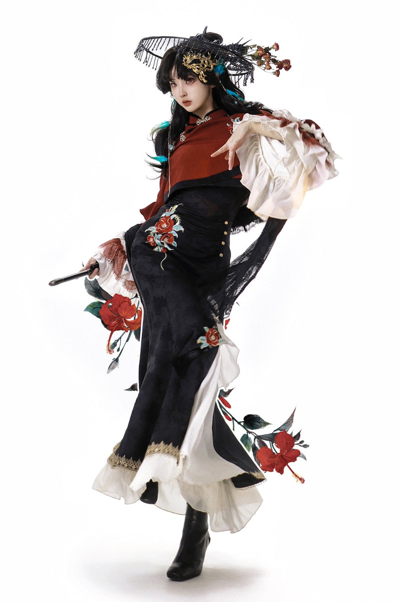 Snake Bone Camelia Nation Chinese-style Top + Dress