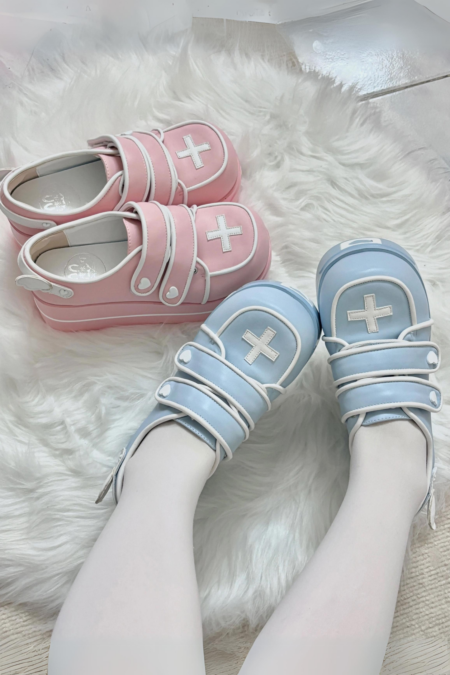 [pre-order] [angel Style] Cross Double Strap Shoes