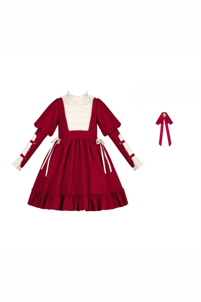Lace Ruffle Lolita Dress + Bow