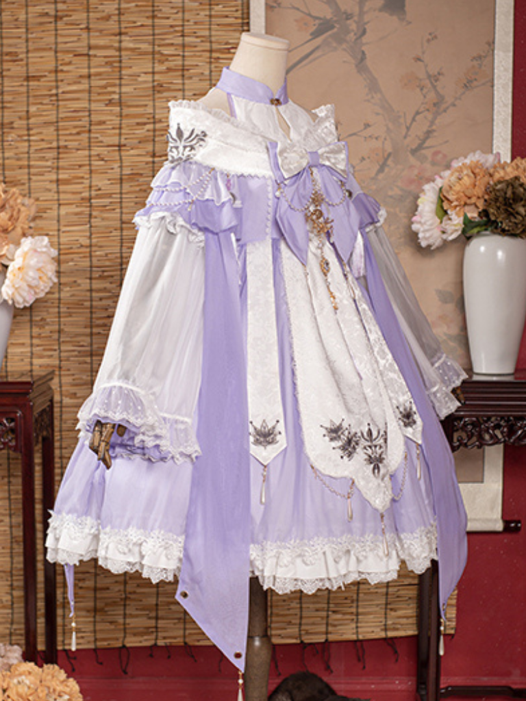 Ribbon Chinese-style Sweet Antique Lolita Suspender Dress
