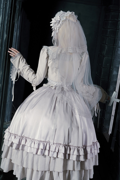 Gothic Lolita Skirt + Corset + Veil + Necklace + Waist Chain