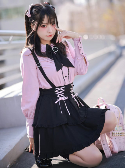 Jirai Blouse + Suspender Skirt Set