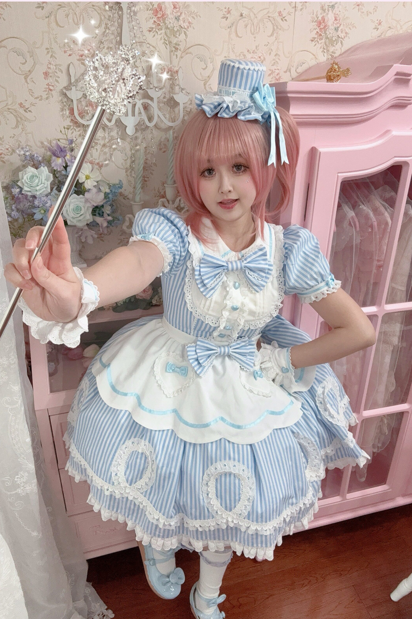 [pre-order] Retro Doll-like Lolita Dress + Hair Band + Clip + Bonnet + Hat