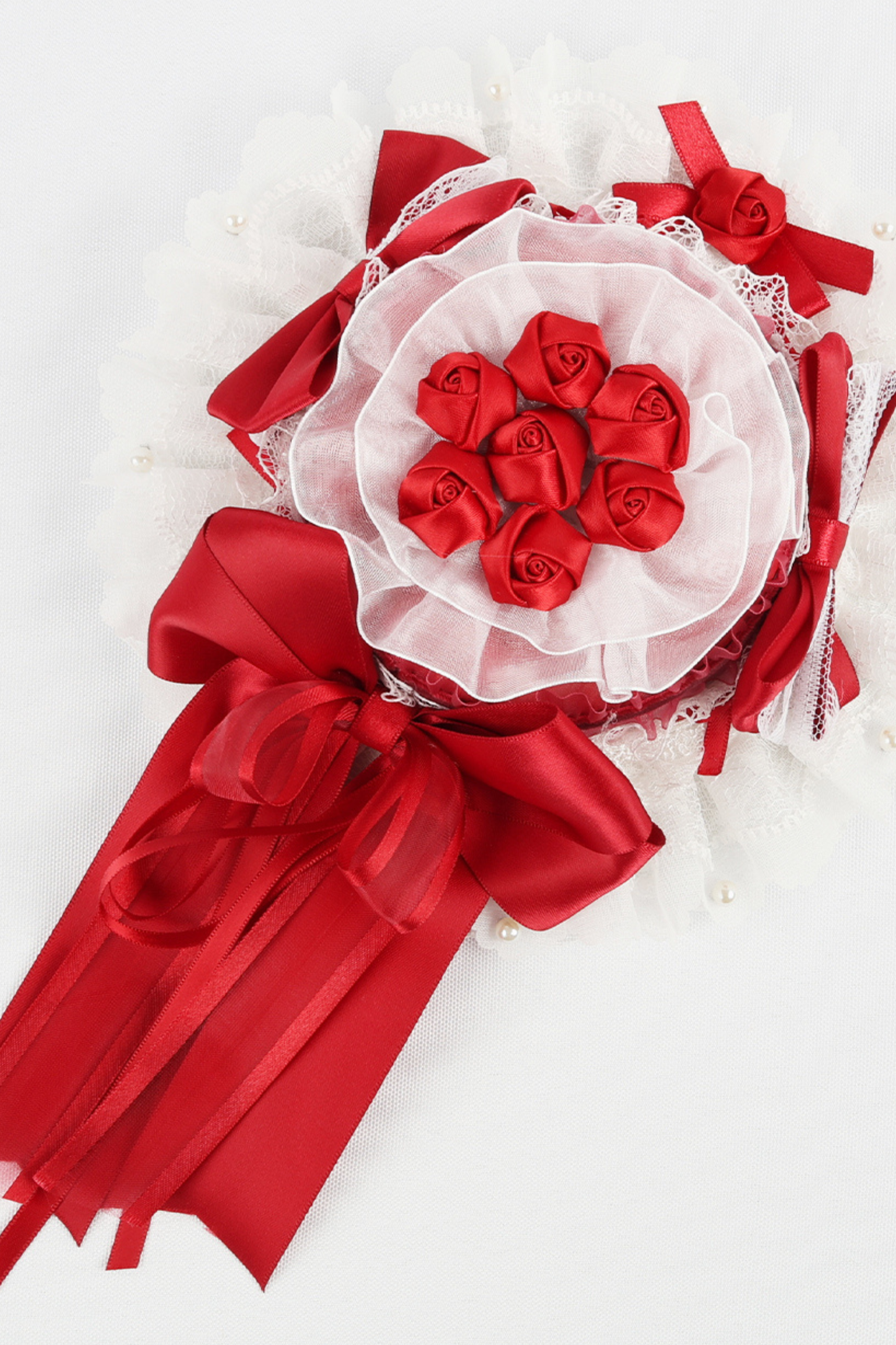 Rose Lace Lolita Bonnet + Hat + Hairband + Clip Hat + Crown