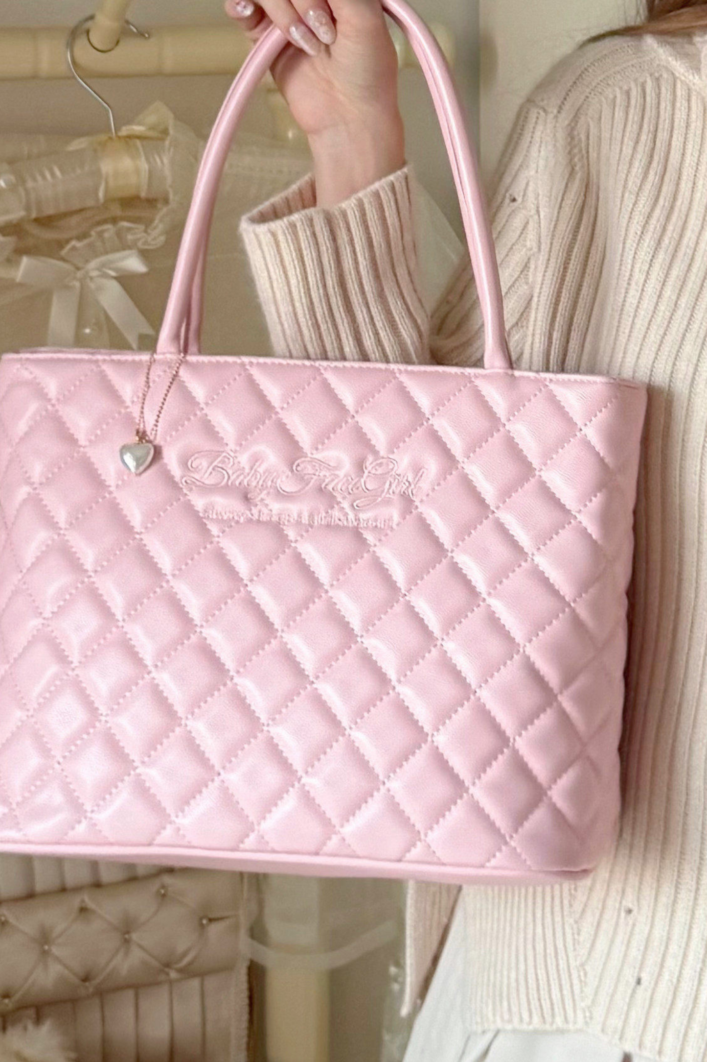 Sweet Quilted Tote Bag
