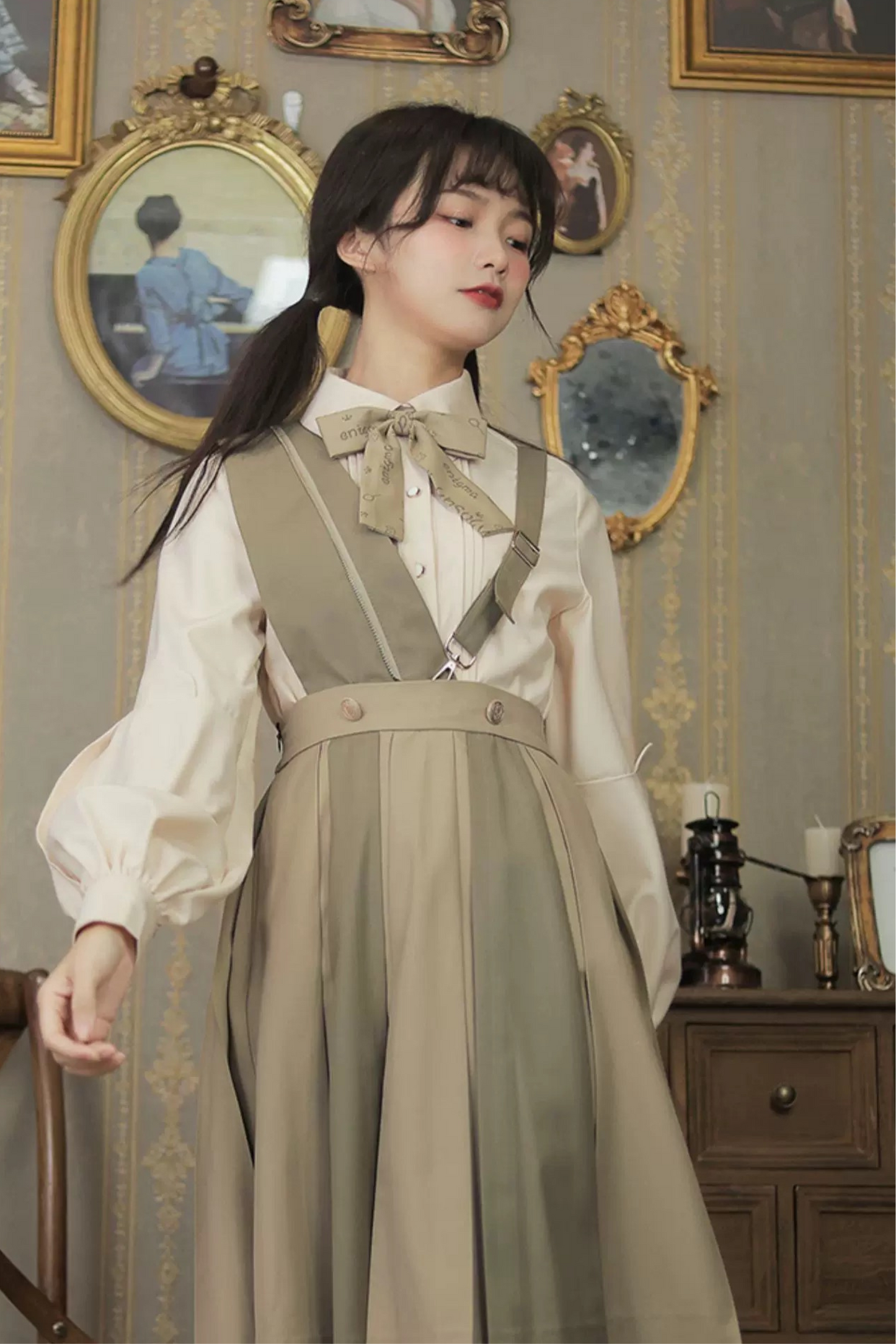 Retro College Shirt + Skirt + Ribbon