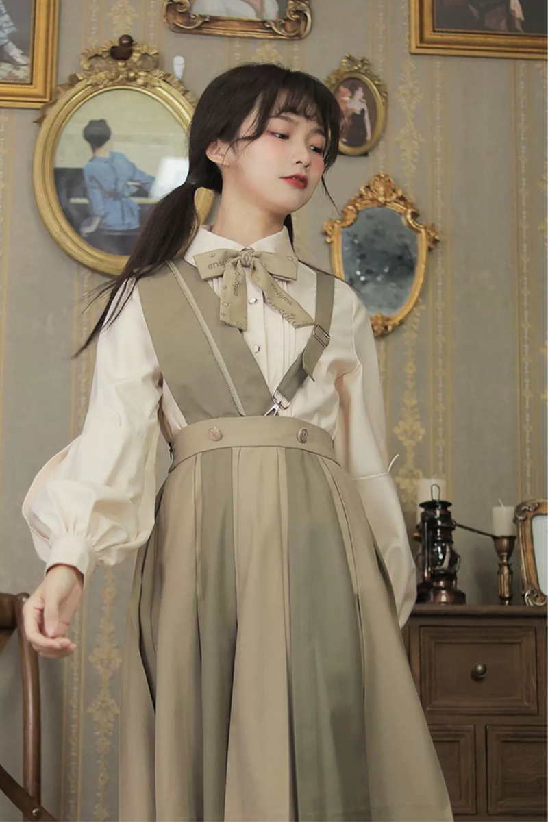 Retro College Shirt + Skirt + Ribbon