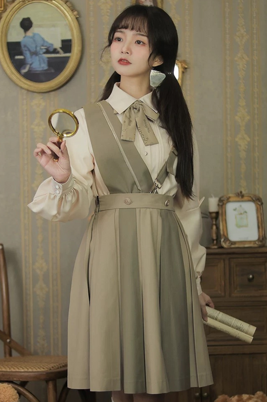 Retro College Shirt + Skirt + Ribbon