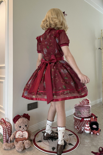 Retro Antique Cherry Sweet Lolita Dress + Jumper Skirt