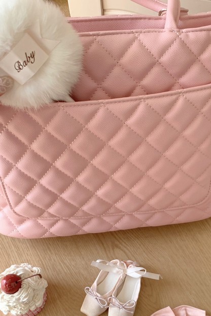 Sweet Quilted Tote Bag