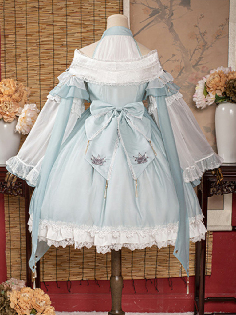 Ribbon Chinese-style Sweet Antique Lolita Suspender Dress