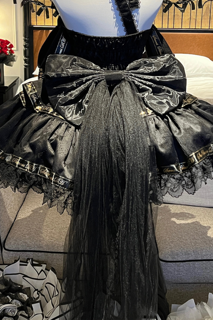 Many Logo Ribbon Princess Dress + Badge + Head Accessory + Tail