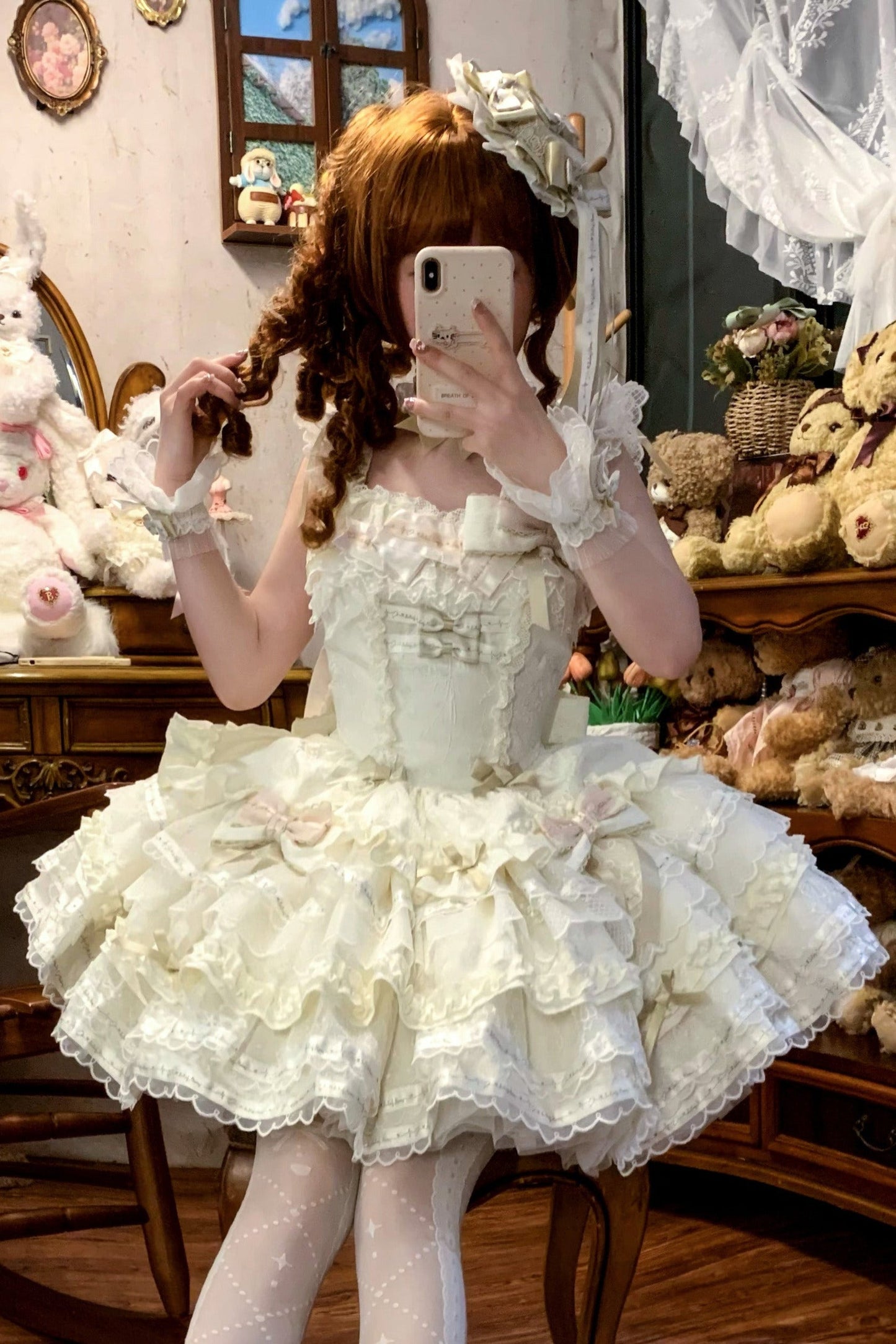 Tricolor Dark Gothic Ribbon Dress + Accessories