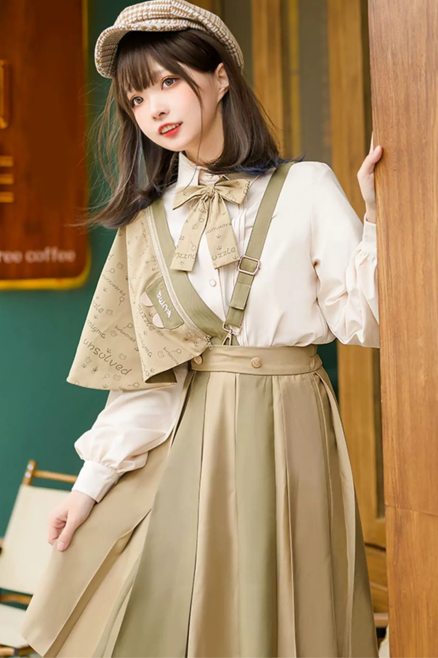 Retro College Shirt + Skirt + Ribbon
