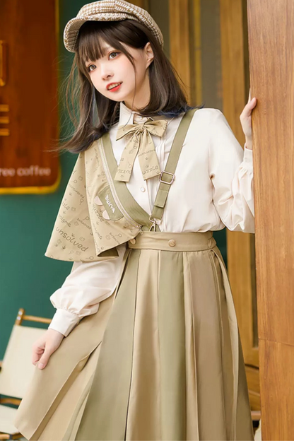 Retro College Shirt + Skirt + Ribbon