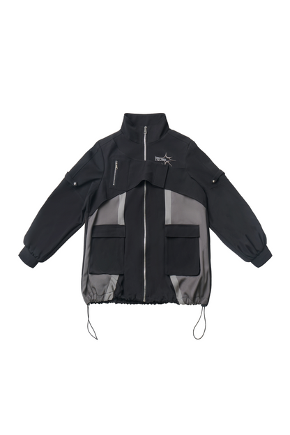 Black Cargo Anti-wrinkle Jacket Set