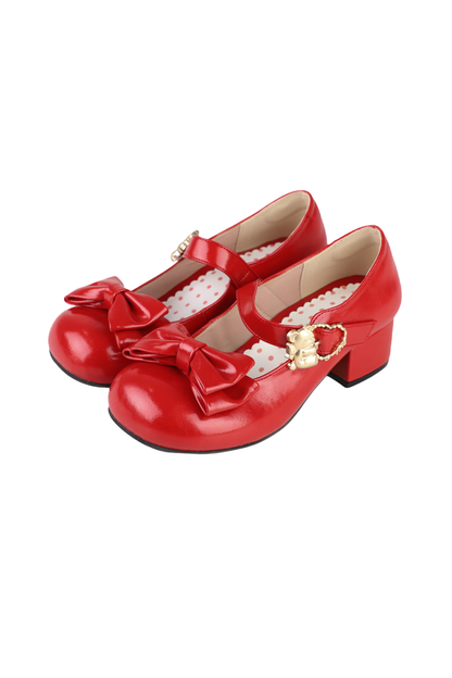 Glossy Color Ribbon Shoes