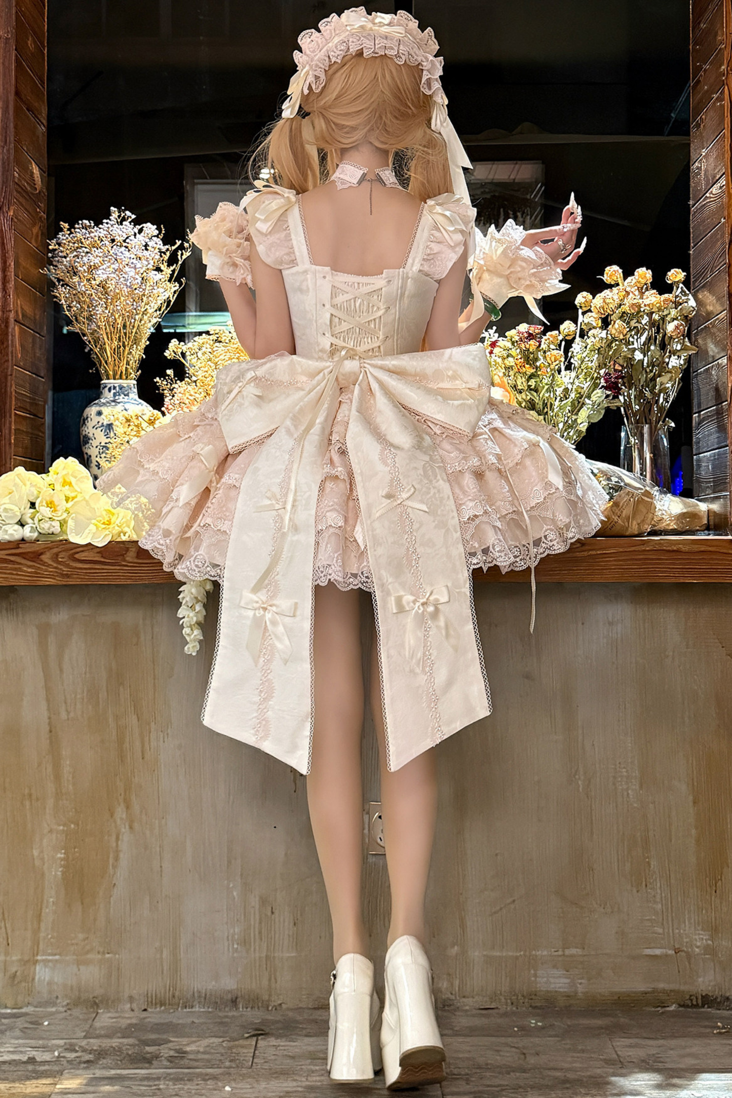 [pre-order] Princess Ballet Tiered Lolita Dress + Headband + Necklace + Sleeves + Tail