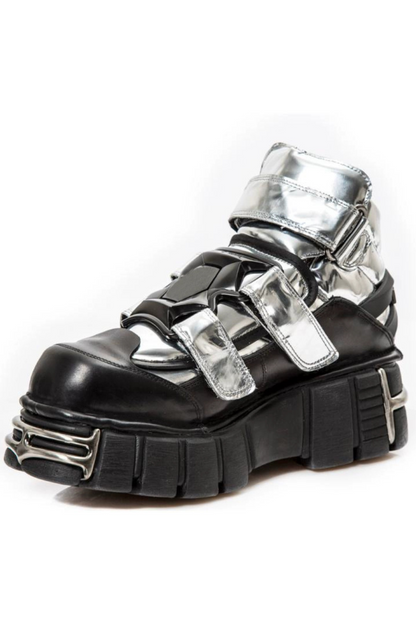 Dark Silver Design High-top Shoes