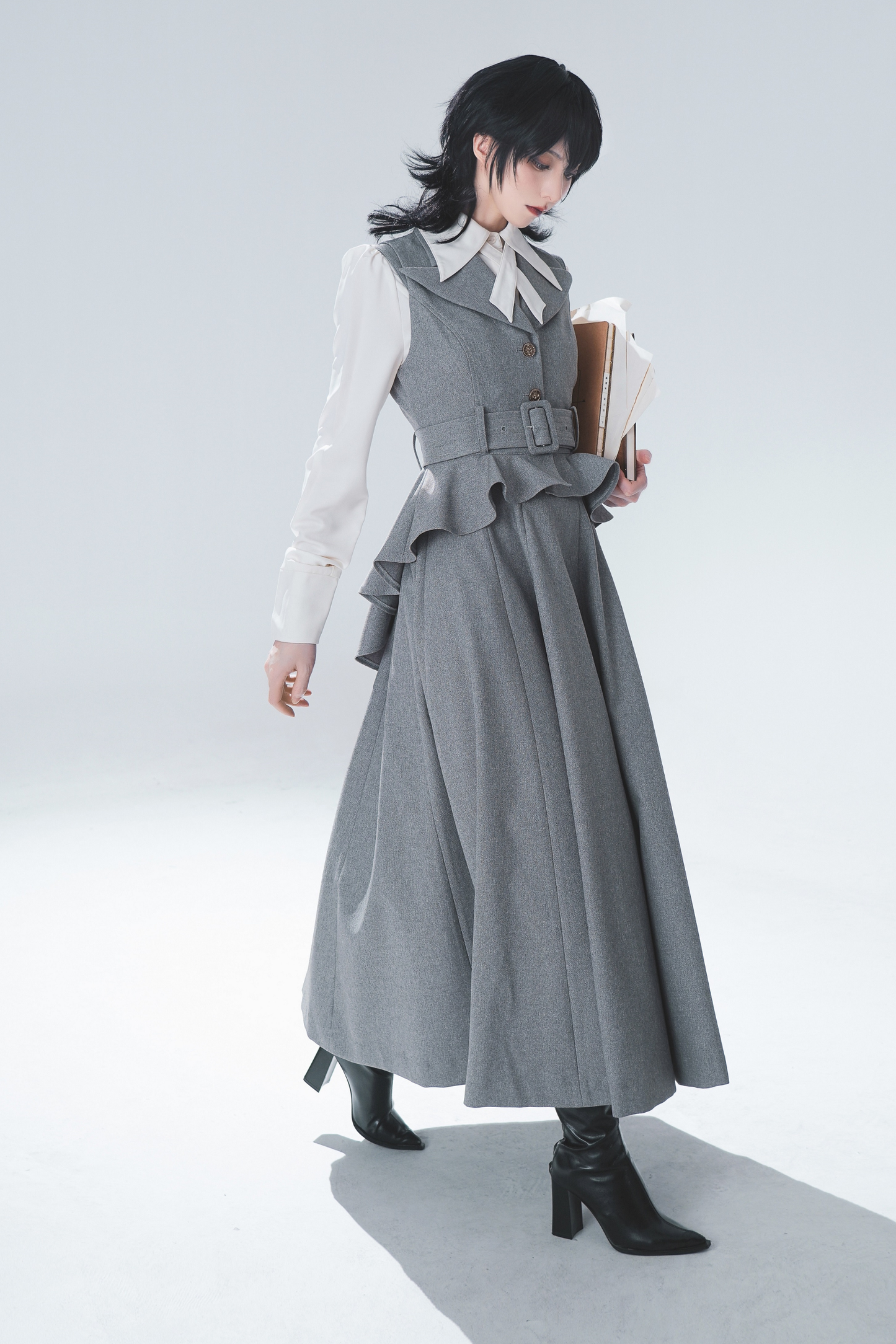 Umbrella Style Trailing Vest + Long Skirt + Short Skirt