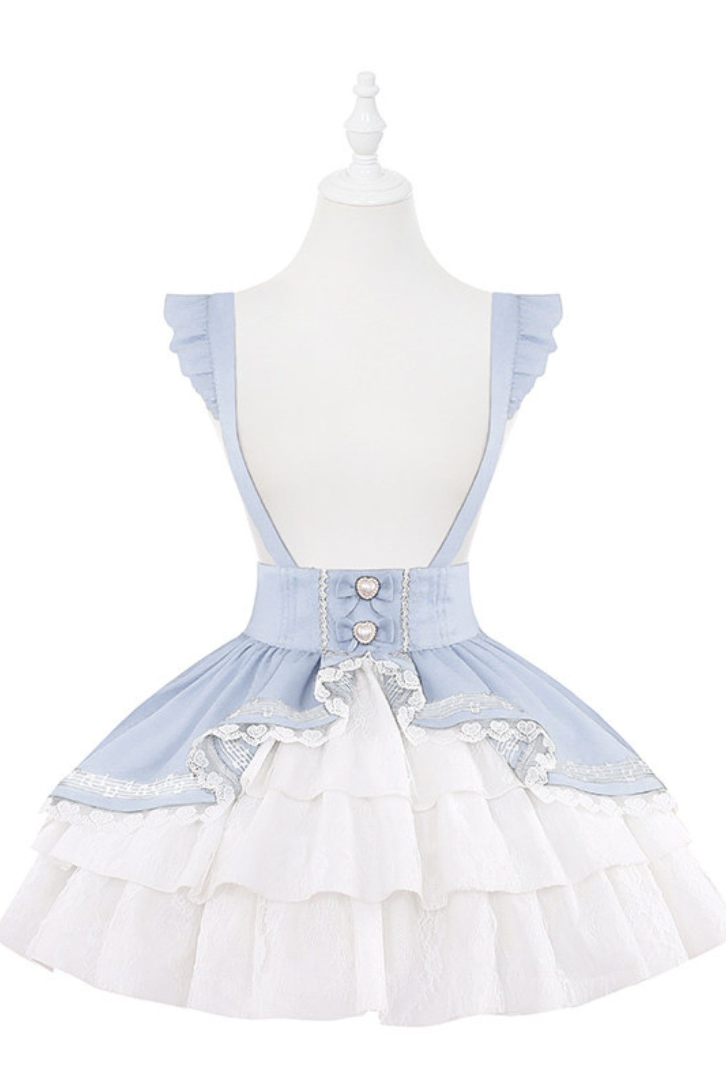 Lace Shirt + Tiered Bib Skirt