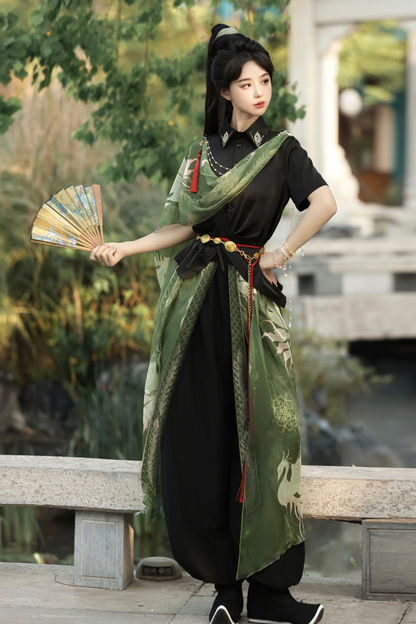 Neverless Island Chinese-style Top + Balloon Pants