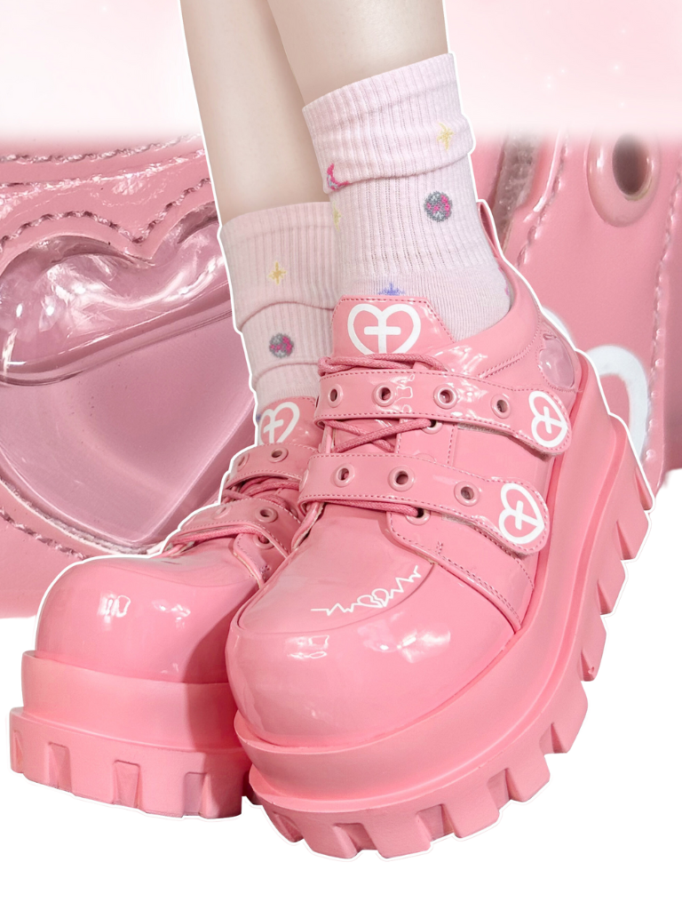 Punk Love Cross Macaron Subculture Platform Shoes