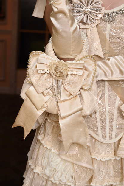 Satin Ribbon Pearl Handbag