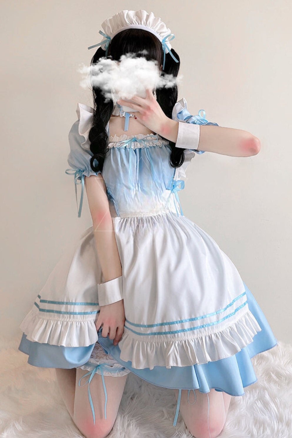 Powder Blue Alice Maid Dress Set