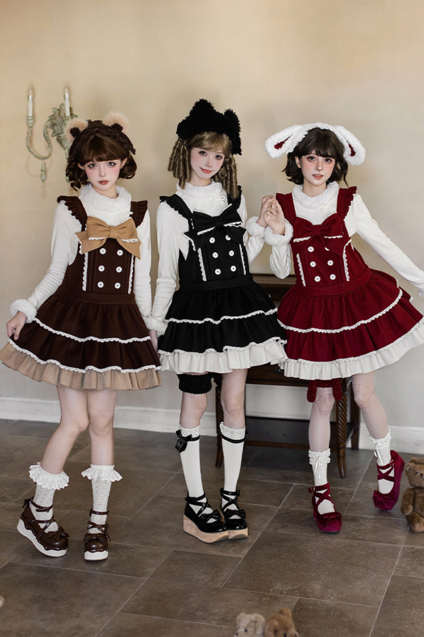 Doll Lolita Dress + Top + Animal Leg Loops + Animal Headband