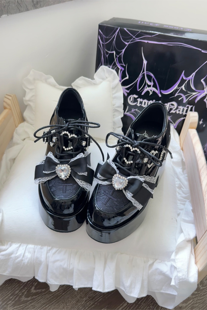Dark Sweet Love Ribbon Shoes
