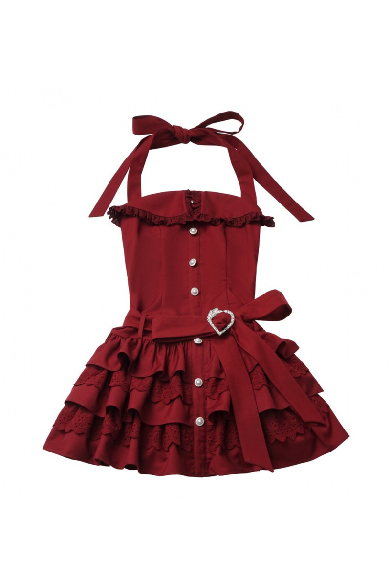 Rose Flower Lace Cardigan + Dress + Corsage
