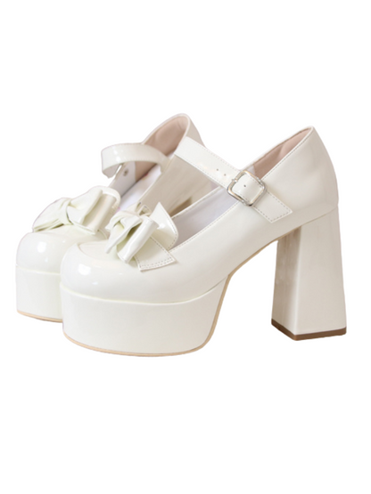 Lolita Ribbon Round Toe Single High Heel