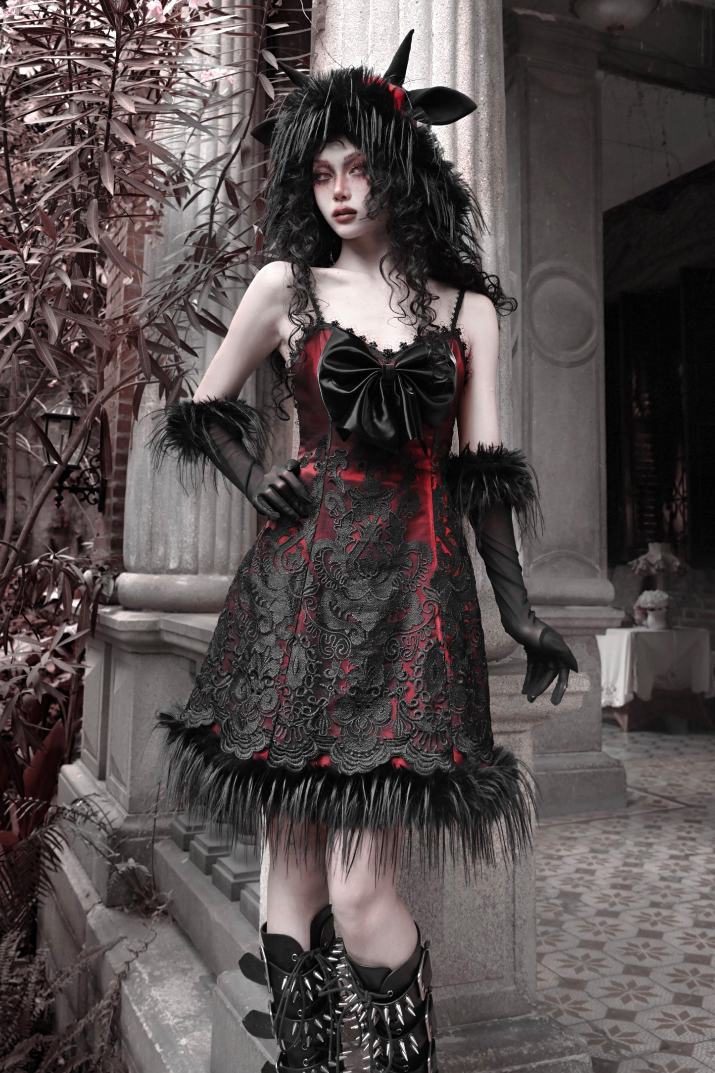 Dark Gothic Slim Slip Dress