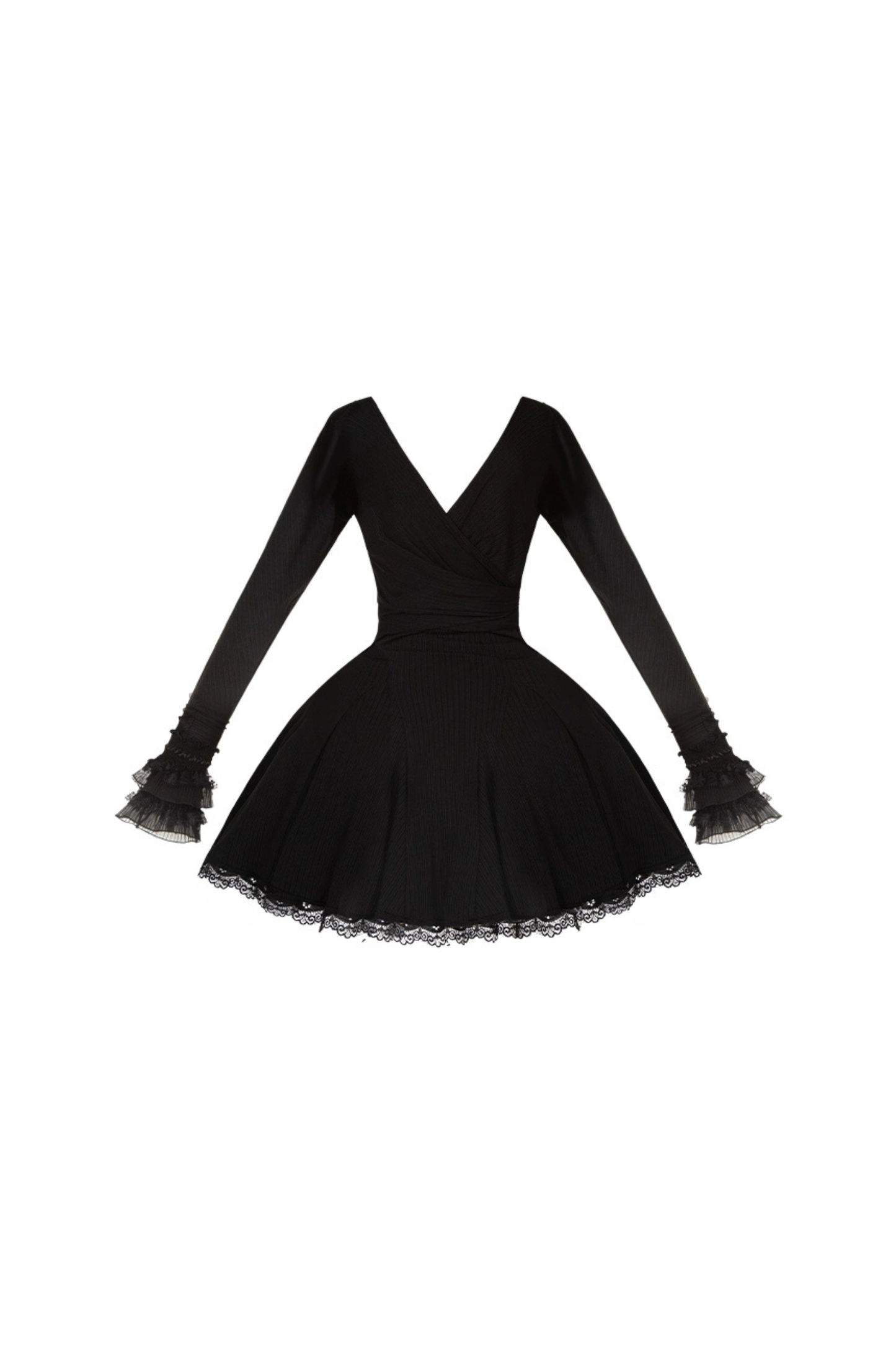 Low V-neck Knit Stretch Slim Dress