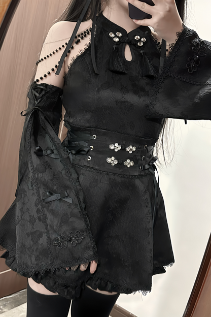 [reserved Item] Mine China Stand Top + Ruffle Pants + Accessories