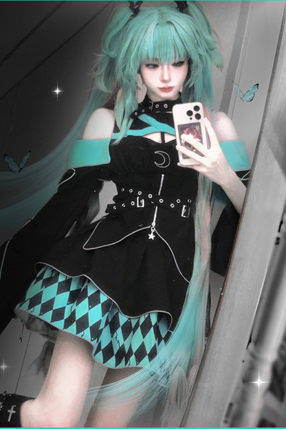Magical Girl Combat Virtual Top + Flare Skirt + Leg Warmers