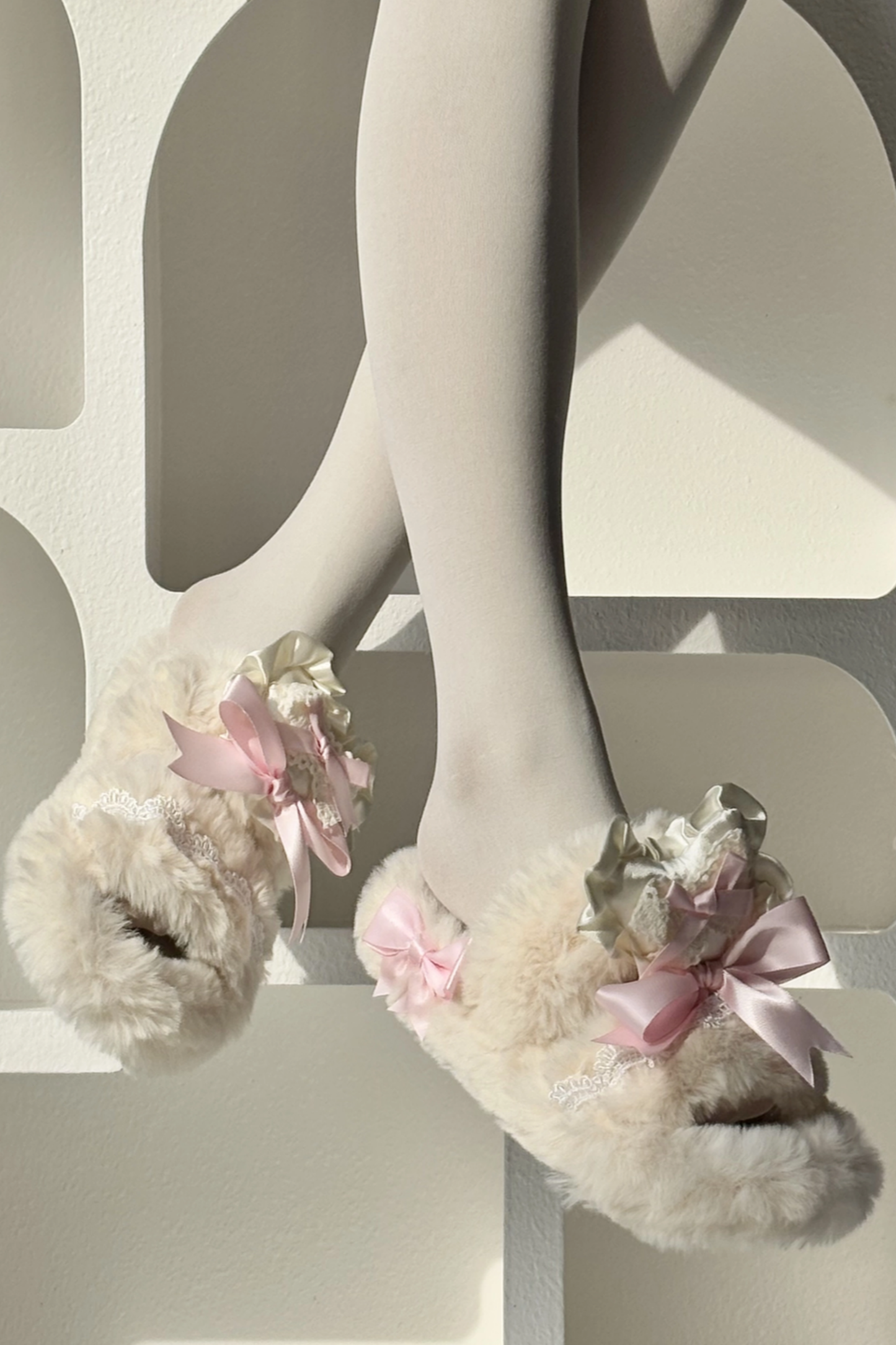 Bunny Fur Lolita Slippers